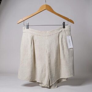 Gilli Cream High Waist Pleated Shorts